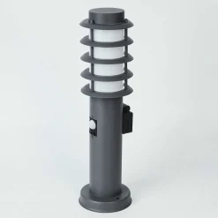 Borne Lumineuse Tunes Anthracite, 1 Lumiere, Detecteur De Mouvement