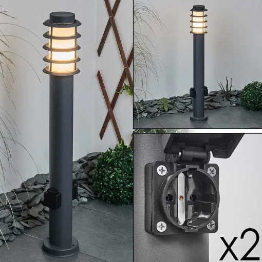 Borne Lumineuse Tunes Anthracite, 1 Lumiere