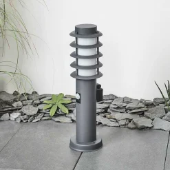 Borne Lumineuse Tunes Anthracite, 1 Lumiere, Detecteur De Mouvement
