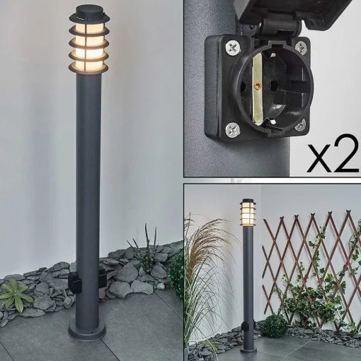 Borne Lumineuse Tunes Anthracite, 1 Lumiere