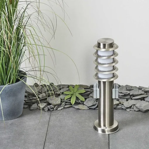 Borne Lumineuse Tunes Nickel Mat, 1 Lumiere