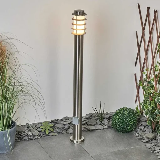 Borne Lumineuse Tunes Nickel Mat, 1 Lumiere