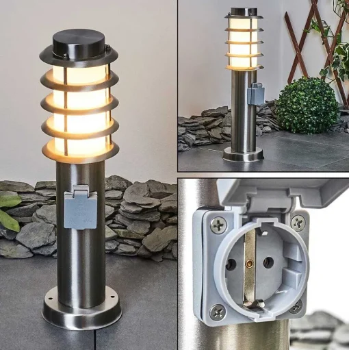 Borne Lumineuse Tunes Nickel Mat, 1 Lumiere