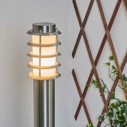 Borne Lumineuse Tunes Nickel Mat, 1 Lumiere