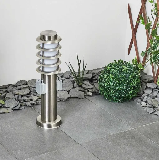Borne Lumineuse Tunes Nickel Mat, 1 Lumiere