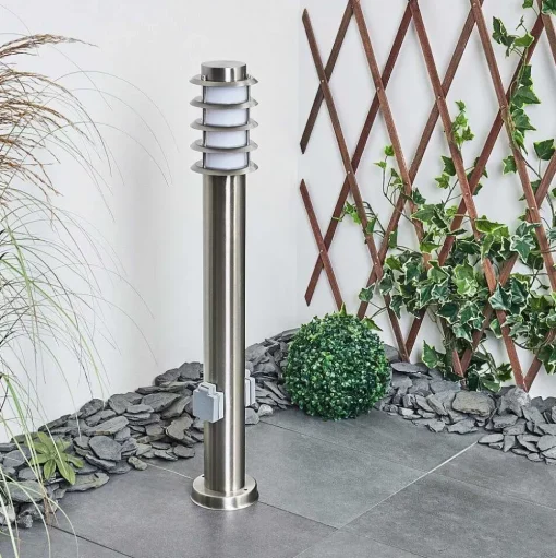 Borne Lumineuse Tunes Nickel Mat, 1 Lumiere