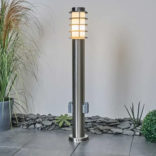 Borne Lumineuse Tunes Nickel Mat, 1 Lumiere