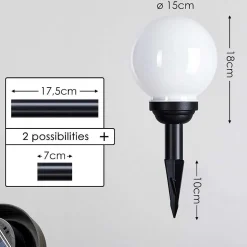 Boule Lumineuse Campinas Led Noir, Blanc, 1 Lumiere