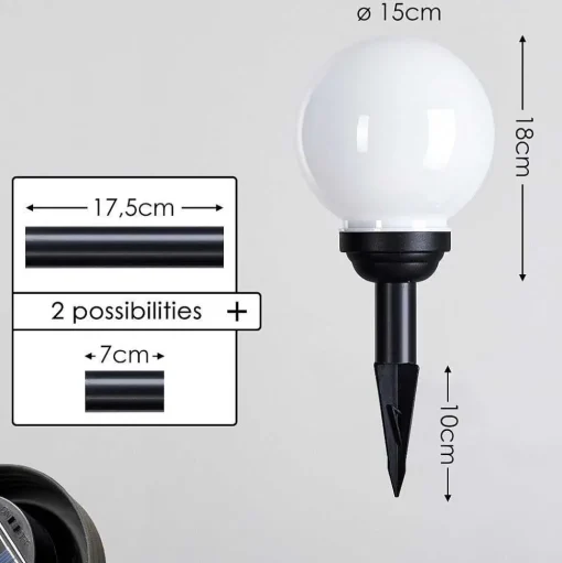 Boule Lumineuse Campinas Led Noir, Blanc, 1 Lumiere