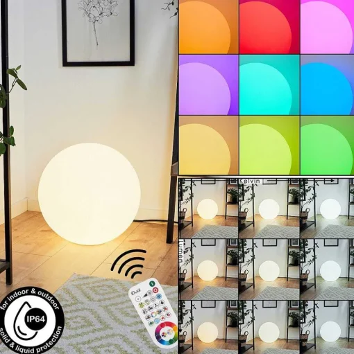 Boule Lumineuse Idual Diana Led Nickel Mat, 1 Lumiere, Telecommandes, Changeur De Couleurs