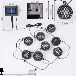 Guirlande Lumineuse Solaire Torpo Led Noir, Blanc, 96 Lumieres