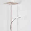 Lampadaire A Vasque Thyolo Led Acier Brosse, 2 Lumieres