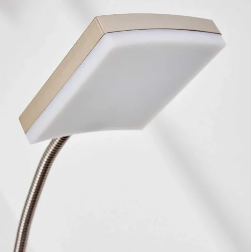 Lampadaire A Vasque Thyolo Led Acier Brosse, 2 Lumieres