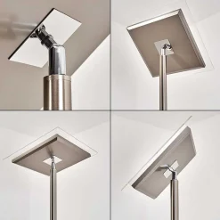 Lampadaire A Vasque Veteli Led Acier Inoxydable, 2 Lumieres