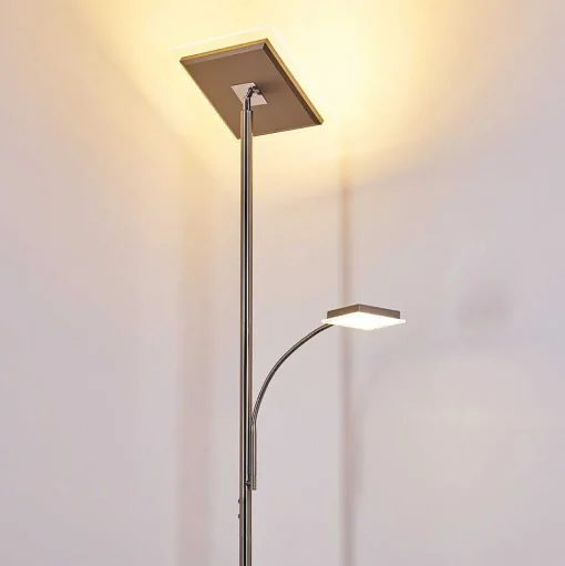 Lampadaire A Vasque Veteli Led Acier Inoxydable, 2 Lumieres