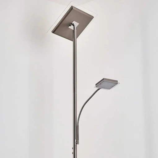 Lampadaire A Vasque Veteli Led Acier Inoxydable, 2 Lumieres