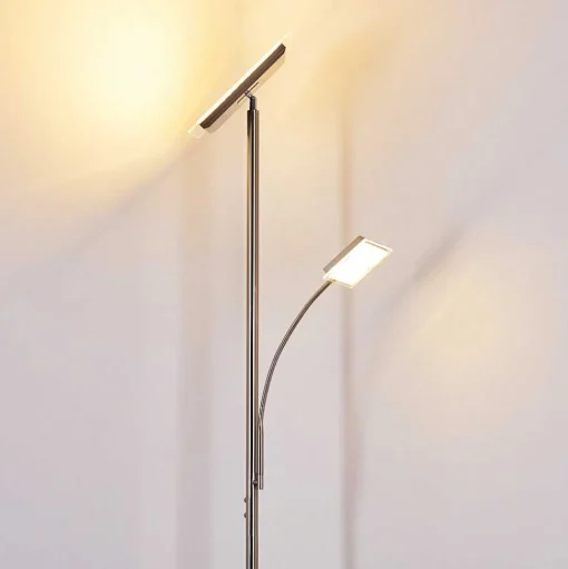 Lampadaire A Vasque Veteli Led Acier Inoxydable, 2 Lumieres