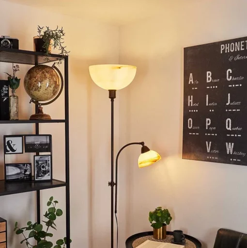 Lampadaire A Vasque Voleyrac Brun, 2 Lumieres