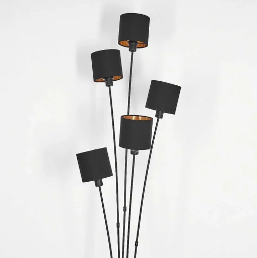 Lampadaire Alsen Noir, 5 Lumieres
