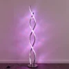 Lampadaire Assuan Led Chrome, 1 Lumiere, Telecommandes, Changeur De Couleurs