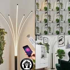Lampadaire Bakersfield Led Noir, Blanc, 1 Lumiere
