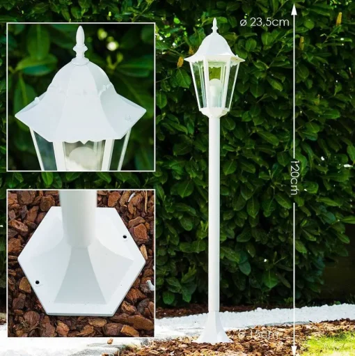 Lampadaire Exterieur Bristol Blanc, 1 Lumiere