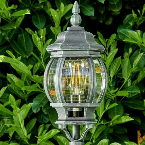 Lampadaire Exterieur Lentua Vert, Noir, 1 Lumiere