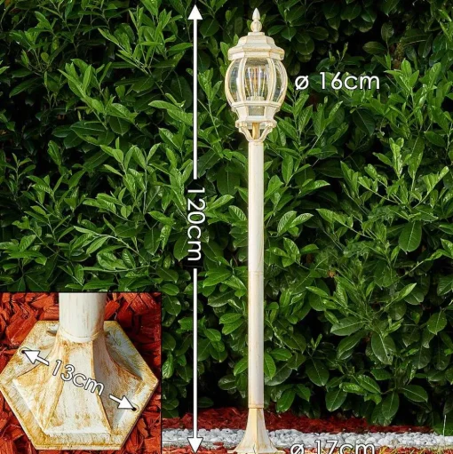 Lampadaire Exterieur Lentua Or, 1 Lumiere