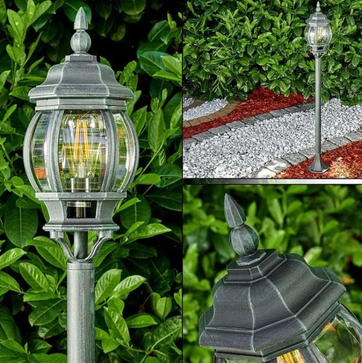 Lampadaire Exterieur Lentua Vert, Noir, 1 Lumiere