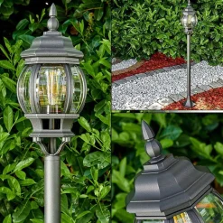 Lampadaire Exterieur Lentua Noir, 1 Lumiere