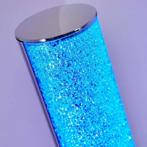 Lampadaire Flaut Led Chrome, 1 Lumiere, Telecommandes, Changeur De Couleurs