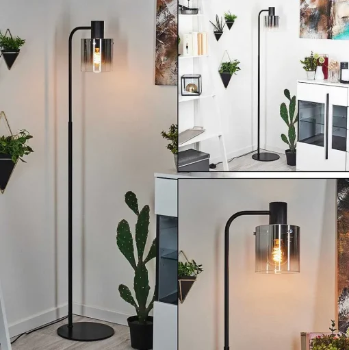 Lampadaire Gafa Noir, 1 Lumiere