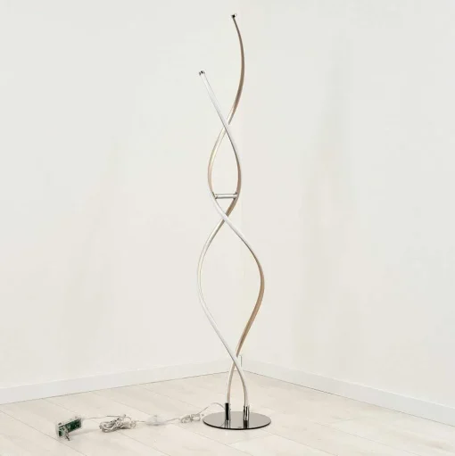 Lampadaire Henrichemont Led Chrome, Nickel Mat, 1 Lumiere