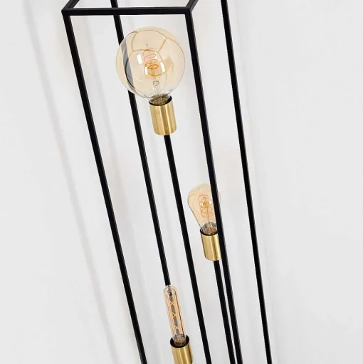 Lampadaire Ibusuki Or, Laiton, Noir, 3 Lumieres