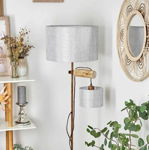 Lampadaire Jagualito Ecru, Rouille, 2 Lumieres