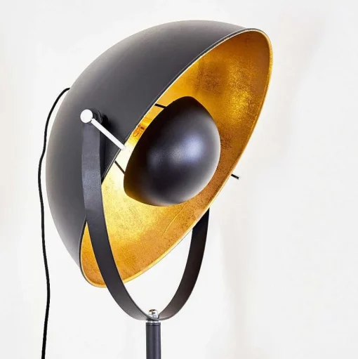 Lampadaire Jupiter Brun, Bois Fonce, Noir, 1 Lumiere
