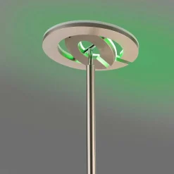 Lampadaire Leuchten-Direkt Lolasmart-Rocco Led Acier Brosse, 1 Lumiere, Telecommandes