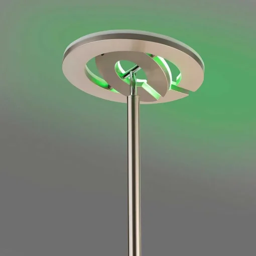 Lampadaire Leuchten-Direkt Lolasmart-Rocco Led Acier Brosse, 1 Lumiere, Telecommandes