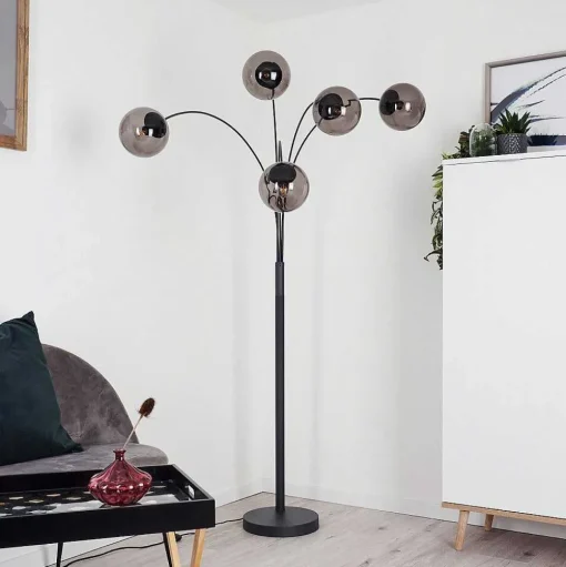 Lampadaire Mesas Anthracite, 5 Lumieres