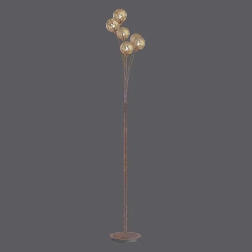 Lampadaire Paul Neuhaus Greta Rouille, 6 Lumieres
