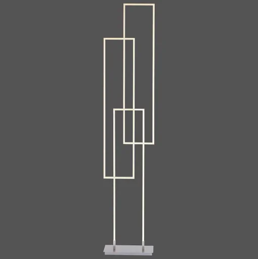 Lampadaire Paul Neuhaus Q-Inigo Led Acier Brosse, 3 Lumieres, Telecommandes