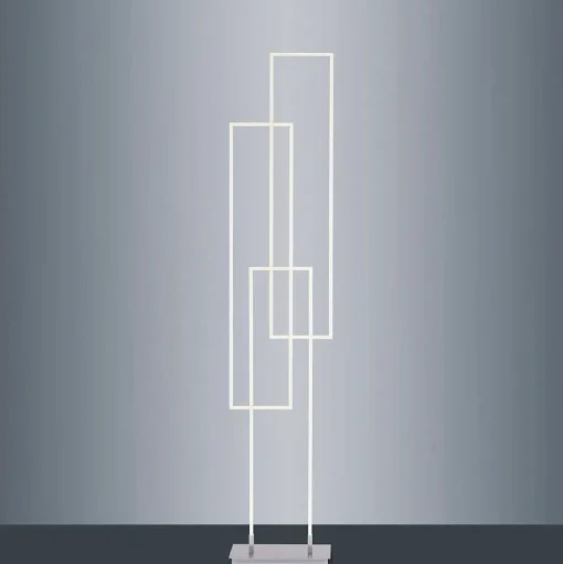 Lampadaire Paul Neuhaus Q-Inigo Led Acier Brosse, 3 Lumieres, Telecommandes