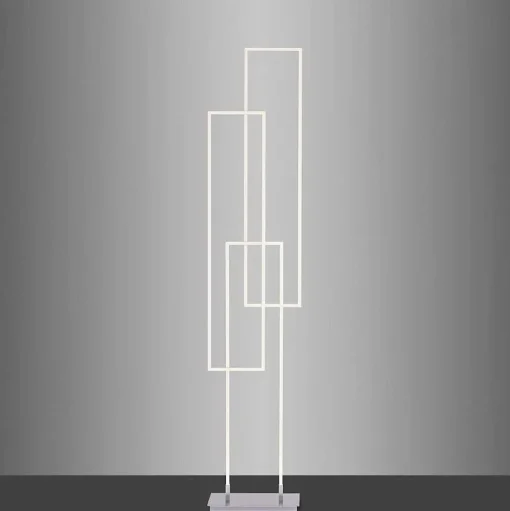 Lampadaire Paul Neuhaus Q-Inigo Led Acier Brosse, 3 Lumieres, Telecommandes