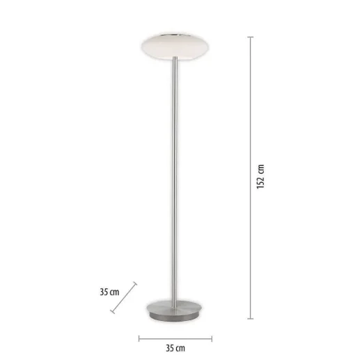 Lampadaire Paul Neuhaus Q-Etienne Led Acier Brosse, 1 Lumiere, Telecommandes