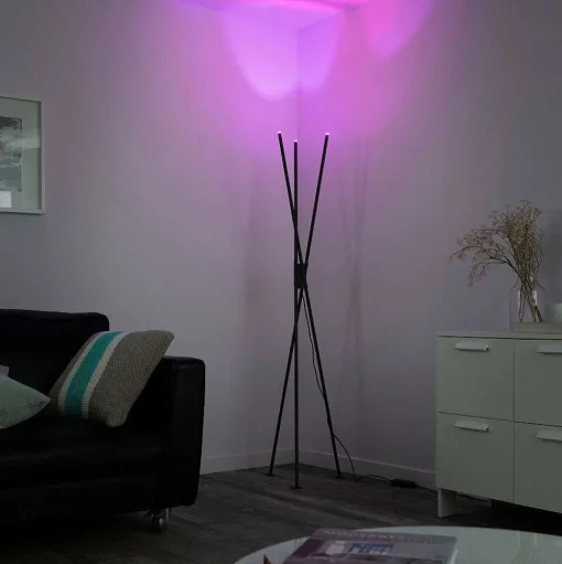 Lampadaire Paul-Neuhaus Q-Peter Led Anthracite, 3 Lumieres, Telecommandes
