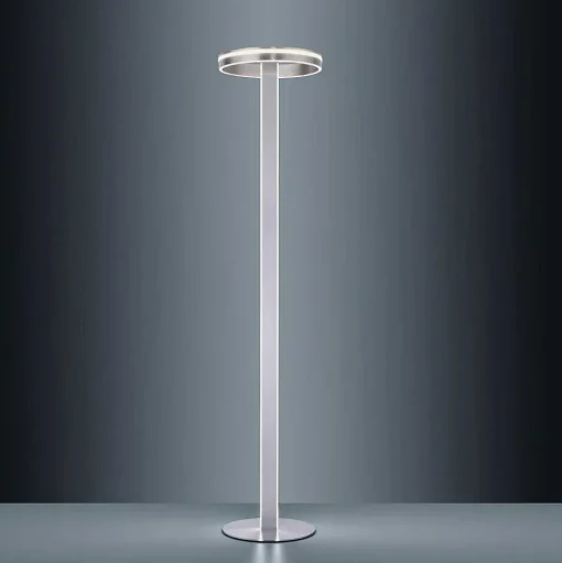 Lampadaire Paul-Neuhaus Q-Vito Led Acier Brosse, 3 Lumieres, Telecommandes