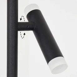 Lampadaire Pousseline Led Noir, 1 Lumiere