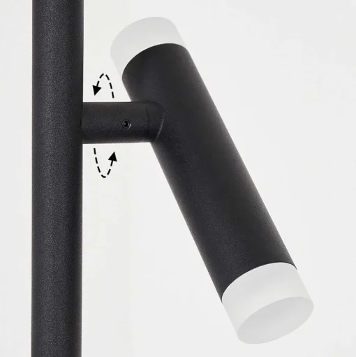 Lampadaire Pousseline Led Noir, 1 Lumiere