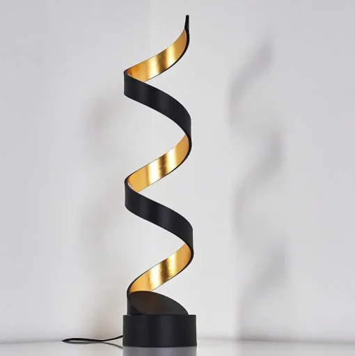Lampadaire Rezat Led Noir Dore, 1 Lumiere