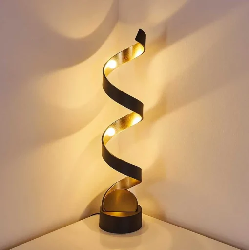 Lampadaire Rezat Led Noir Dore, 1 Lumiere